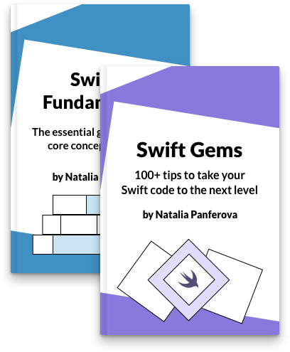 Book covers for SwiftUI Fundamentals and Swift Gems