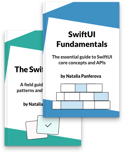 Book covers for SwiftUI Fundamentals and The SwiftUI Way