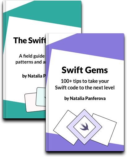 Book covers for The SwiftUI Way and Swift Gems